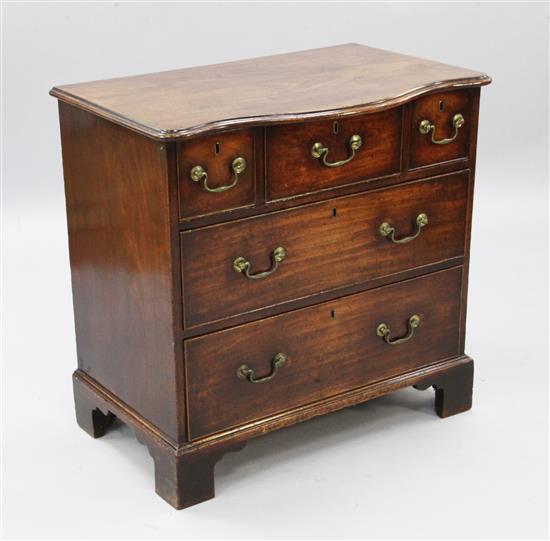 A mid 18th century mahogany chest, W.2ft 7in. D.1ft 8in. H.2ft 6in.